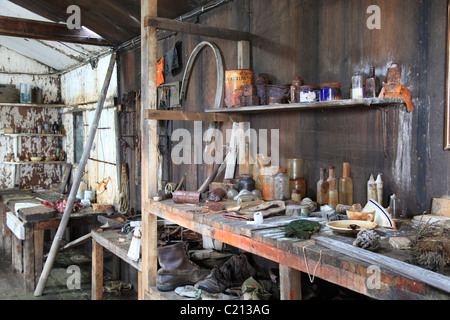 Interno del [Base Est] (1939-1941, 1947-1948) degli Stati Uniti servizio antartico su [Stonington Island], [Marguerite Bay] Foto Stock