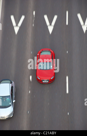 Le vetture in autostrada M62. Foto Stock