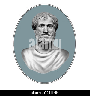 Aristotele 384 322 BC filosofo greco scienziato illustrazione da una incisione Foto Stock