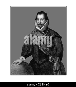 Francis Drake c1540 1596 English Navigator illustrazione da una incisione Foto Stock