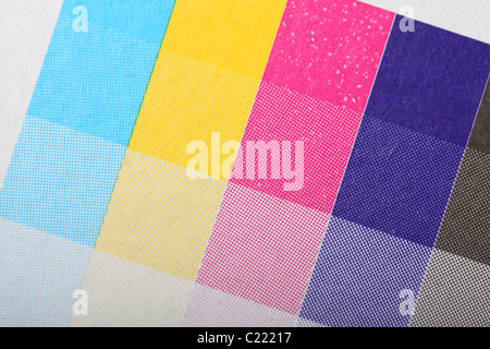 Stampanti CMYK per la stampa di prova a colori stampa su quattro di confezionamento 4 colori per la stampa di elaborazione Foto Stock