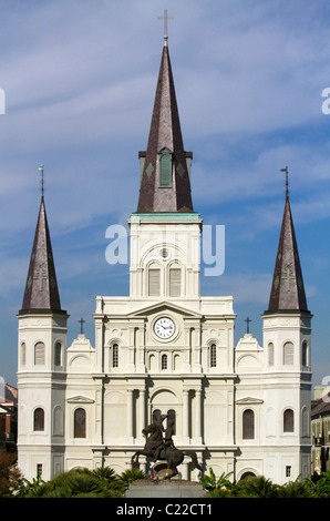 Saint Louis Cattedrale e Jackson Square si trova nel Quartiere Francese di New Orleans, in Louisiana, Stati Uniti d'America. Foto Stock