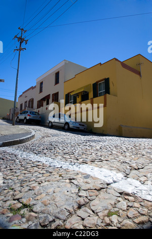 Angolo della Chiesa e Chiappini strade in Bo Kaap - Cape Town Foto Stock