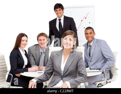 Business diversificato gruppo avente una riunione Foto Stock