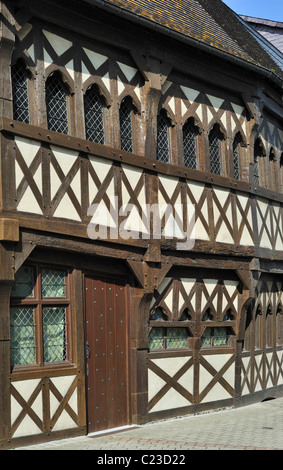 La facciata della casa in legno e muratura a Rue, la baia della Somme, Piccardia, Francia Foto Stock