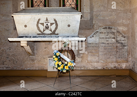 Le tombe di Alamo eroi tra cui Travis Crockett e Bowie nella cattedrale di San Fernando San Antonio Texas USA Foto Stock