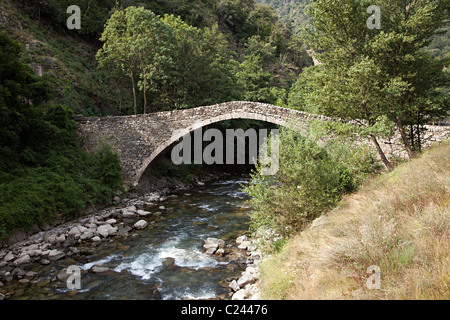 Pont de la Marginada bridge La Marginada Andorra Foto Stock