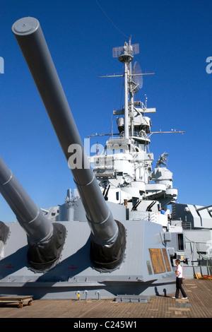 USS Alabama corazzata a Battleship Memorial Park, Mobile, Alabama, Stati Uniti d'America. Foto Stock