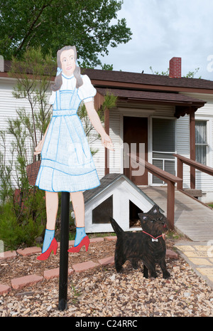 Kansas, liberale, Dorothy's House, replica del Kansas fictional agriturismo rappresentato nel 1939 motion picture The Wizard of Oz Foto Stock
