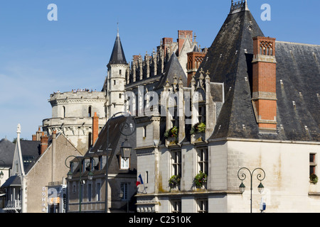 Dettagli architettonici intorno al castello di Amboise, Amboise, Indre-et-Loire, Francia Foto Stock