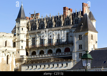 Historic Chateau d'Amboise, Amboise, Indre-et-Loire, Francia Foto Stock