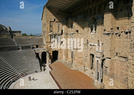 Teatro antico teatro romano in arancione, Vaucluse Provence, Francia. Foto Stock