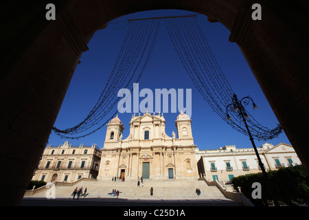 San Nicolo Cattedrale in Piazza del Municipio, Noto, Sicilia, Italia Foto Stock