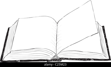 Un grande libro aperto - una illustrazione ruvida Foto Stock