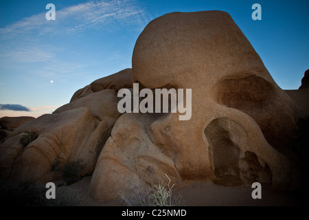 Cranio Rock al crepuscolo a Joshua Tree National Park, ventinove Palms, CA. Foto Stock