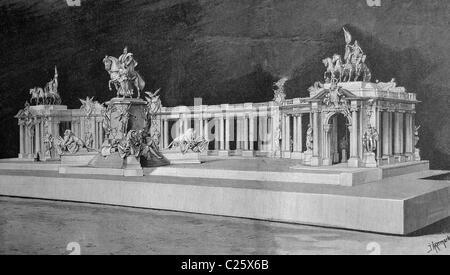 National Memorial a Kaiser Wilhelm mi da Reinhold Begas a Berlino, Germania, Europa, illustrazione storico circa 1893 Foto Stock