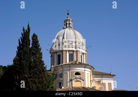 Italia, Roma, chiesa dei Santi Ambrogio e Carlo al corso, cupola Foto Stock