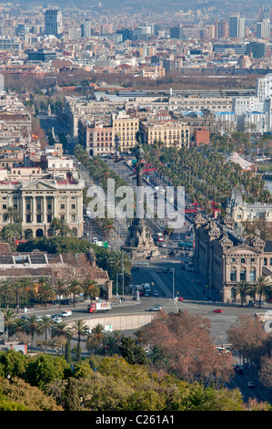 Il Monumento di colombo,Barcellona,Cataluña,Spagna Foto Stock