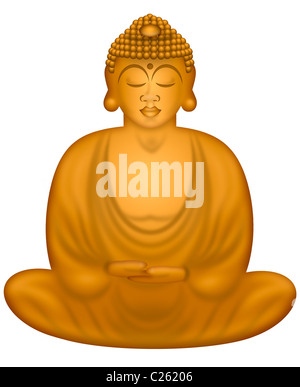 Zen Buddha seduto nella posizione del loto illustrazione Foto Stock