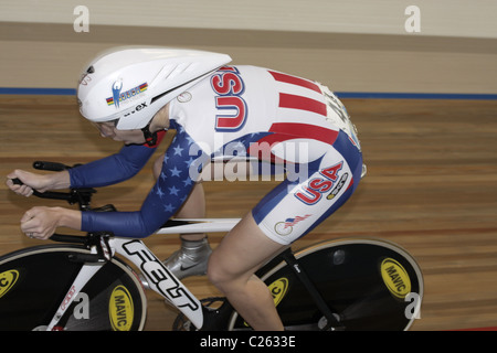 Sarah Hammer USA USA, America american singoli perseguire la via del campionato del mondo di ciclismo Olympian atleta olimpico atleti gioco Foto Stock