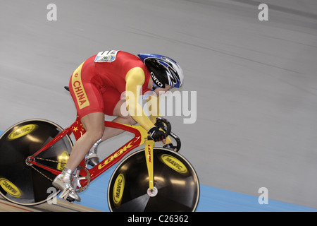 GUO Shuang Cina qualifica donne individuale sprint UCI del Campionato del Mondo di Ciclismo Apeldoorn 25 Marzo 2011 Foto Stock