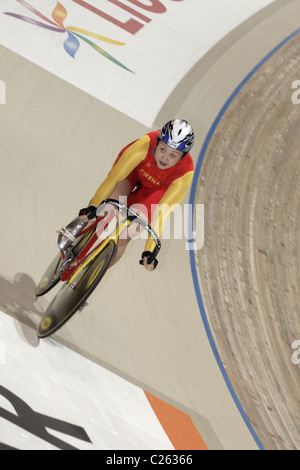 GUO Shuang Cina qualifica donne individuale sprint UCI del Campionato del Mondo di Ciclismo Apeldoorn 25 Marzo 2011 Foto Stock