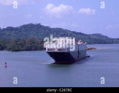 Canale di Panama il Lago di Gatun & ship Foto Stock