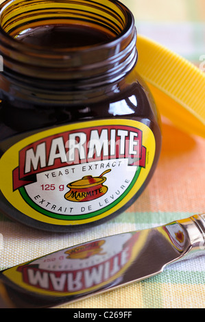 Marmite jar aperto / Closeup Foto Stock