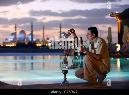 L'hotel Shangri-La Qaryat al beri, Abu Dhabi, negli Emirati Arabi Uniti. Foto Stock