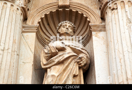 Figure scolpite Iglesia de Santo Domingo città di Oaxaca Messico Foto Stock