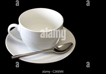 Tazza vuota e piattino Foto Stock