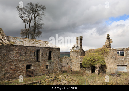Abbandonati gli edifici di fattoria nel vicino Stanhope in Weardale, North East England, Regno Unito Foto Stock