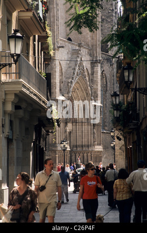 Carrer de l'argenteria, Barcellona, Spagna Foto Stock