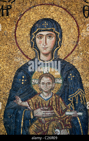 Comneno mosaici di Hagia Sophia ex ortodossi basilica patriarcale, Istanbul. Foto Stock