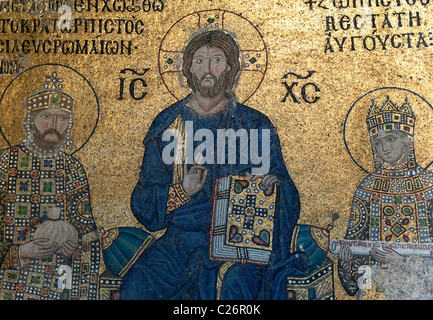 Comneno mosaici di Hagia Sophia ex ortodossi basilica patriarcale, Istanbul. Foto Stock