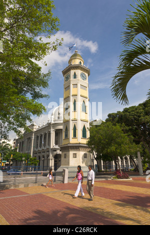 Il Malecon e La Torre dell Orologio, Guayaquil, Ecuador Foto Stock