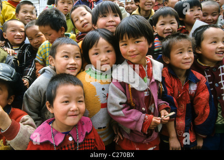 Miao i bambini, Wongxiang, Guizhou, Cina Foto Stock