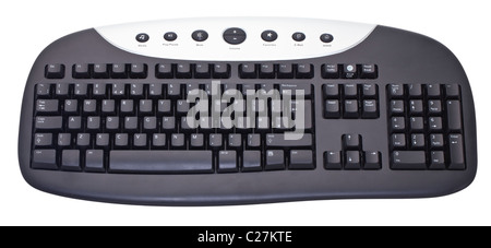 Nero generico tastiera computer isolati contro uno sfondo bianco Foto Stock