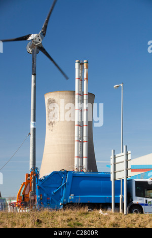 Un'energia dai rifiuti domestici pianta a Billingham su Teeside, UK. Foto Stock