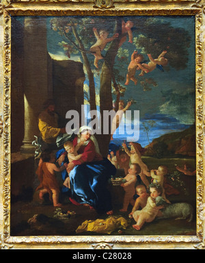 Il resto del volo in Egitto, ca. 1627, da Nicolas Poussin Foto Stock