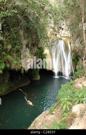 Escursionismo in Topes de Collantes Parco Nazionale di Trinidad Cuba Foto Stock