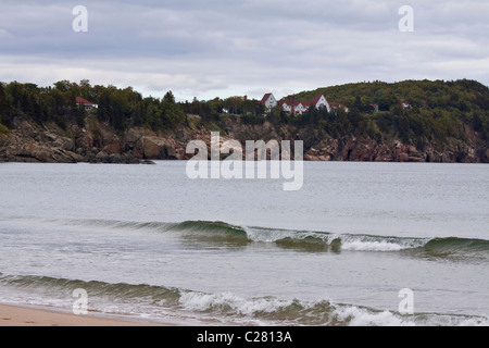 Ingonish Beach con la storica Keltic Lodge in background, Cape Breton, Nova Scotia, Canada Foto Stock