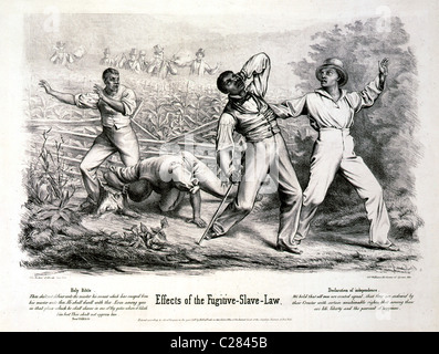 Effetti della schiavo fuggitivo legge. Schiavi fuggiti sono oggetto di atti di caccia e tiro. Foto Stock