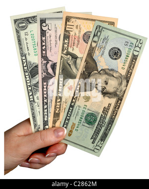 Dollaro, dollari, denaro, American banconote Foto Stock