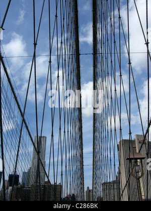 Ponte di Brooklyn, New York City, Stati Uniti d'America Foto Stock