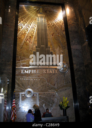 Empire State Building, ingresso o foyer dell'Empire State Building, New York City, Stati Uniti d'America Foto Stock