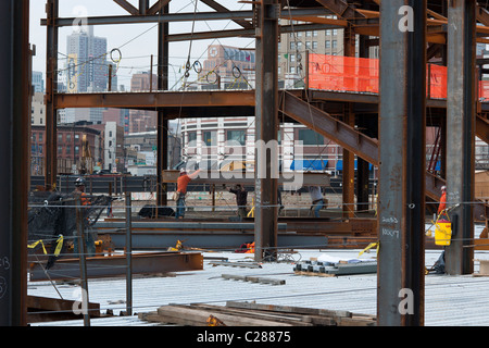 La costruzione della Barclays Center di Brooklyn a New York Foto Stock