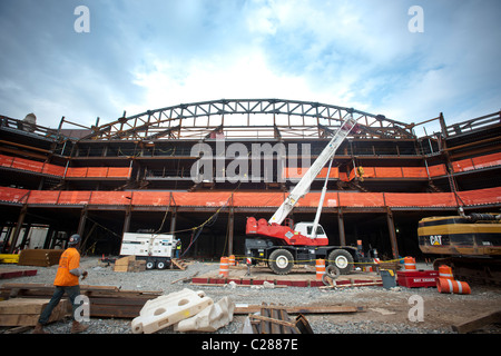 La costruzione della Barclays Center di Brooklyn a New York Foto Stock