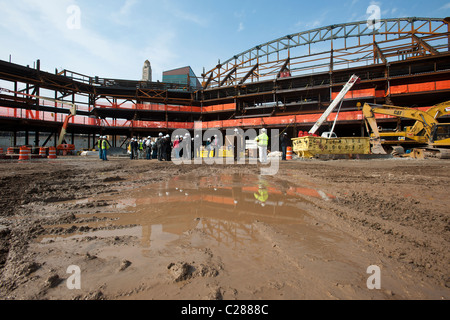 La costruzione della Barclays Center di Brooklyn a New York Foto Stock