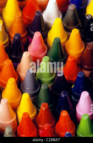 Abstract di close-up di macro multi colori pastelli Crayola Foto Stock